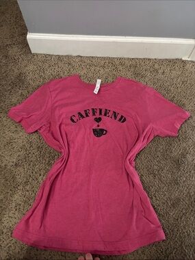 Bella Canvas Pink Graphic Tee with Black Print